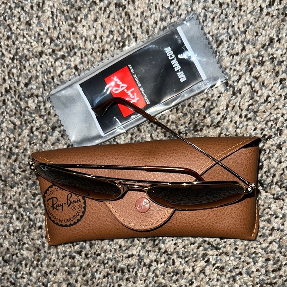 Ray-Ban Gold Frame Sunglasses with Brown Gradient Lenses main image 4